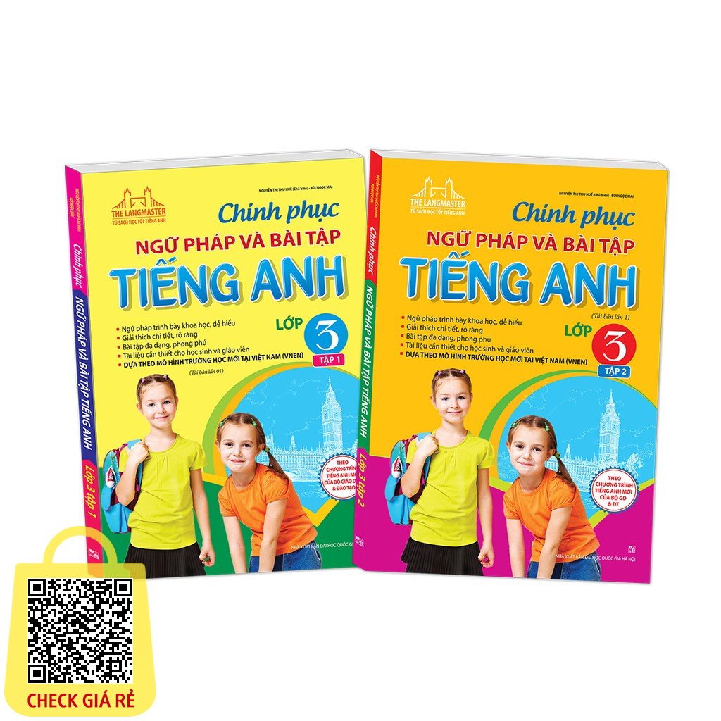Sách - Combo Chinh phục ngữ pháp và bài tập tiếng Anh lớp 3 (trọn bộ 2 tập) Tặng Kèm Bookmark