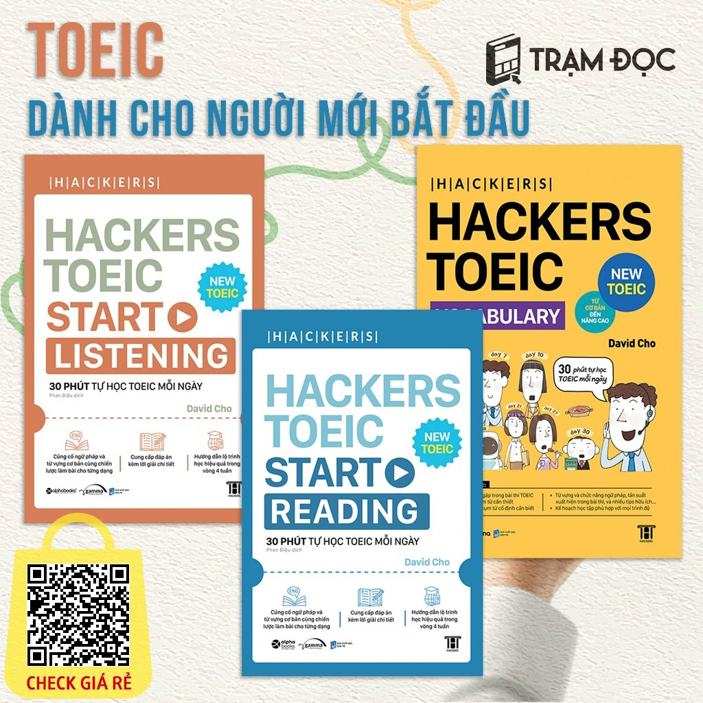 Sach Combo Hackers Toeic: Start Listening + Start Reading + Toeic Vocabulary