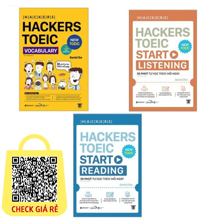Sách Combo Hackers TOEIC : VOCABULARY + READING + LISTENING Phương Pháp Ôn Luyện Toeic Hiệu Alphabooks Bản Quyền