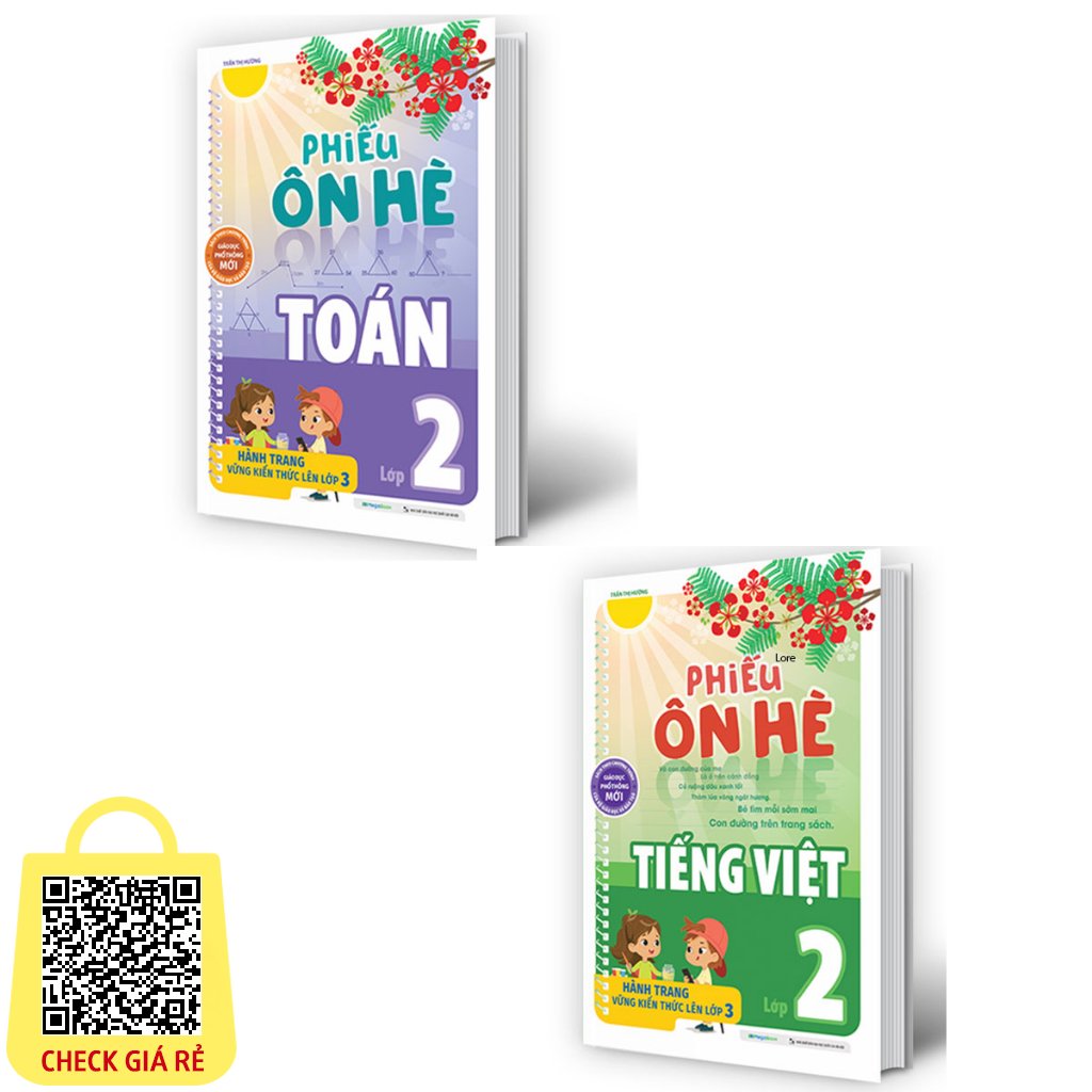 Sách Combo Phiếu Ôn Hè Toán + Tiếng Việt Lớp 2 Hành Trang Vững Kiến Thức Lên Lớp 3 (Bộ 2 Cuốn) MEGABOOK