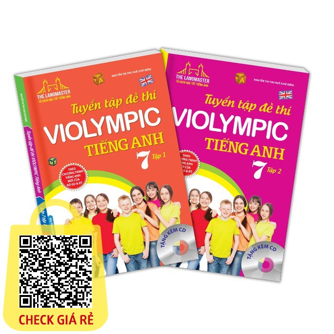 Sách - Combo tuyển tập đề thi VIOLYMPIC tiếng Anh lớp 7(trọn bộ 2 cuốn) Tặng Kèm Bookmark