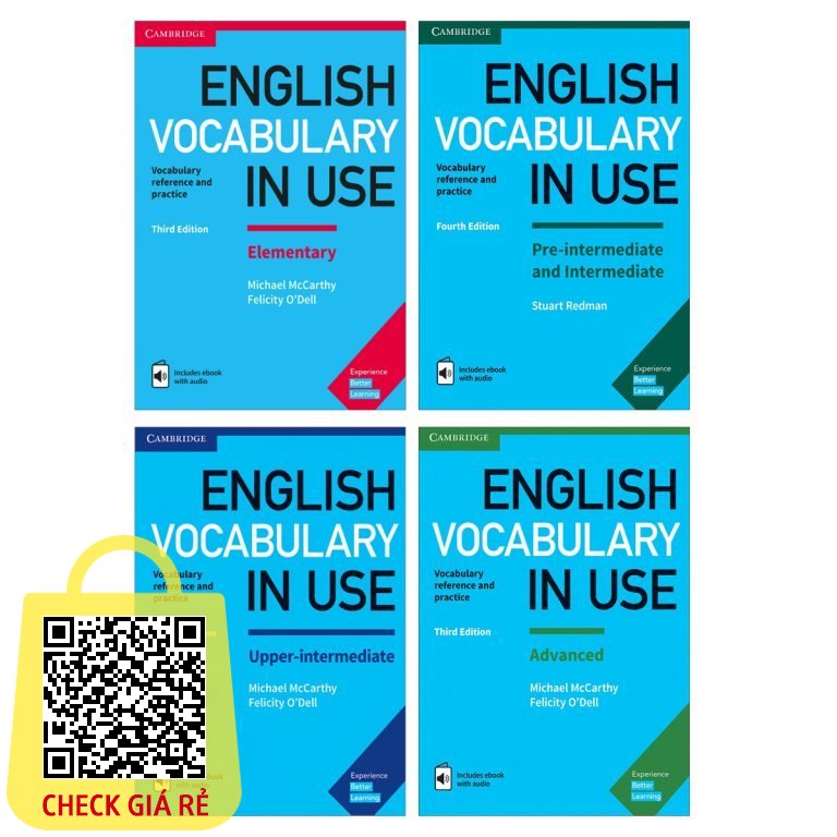 Sách – English vocabulary in use nhập màu 4 cuốn kèm file audio và answer key