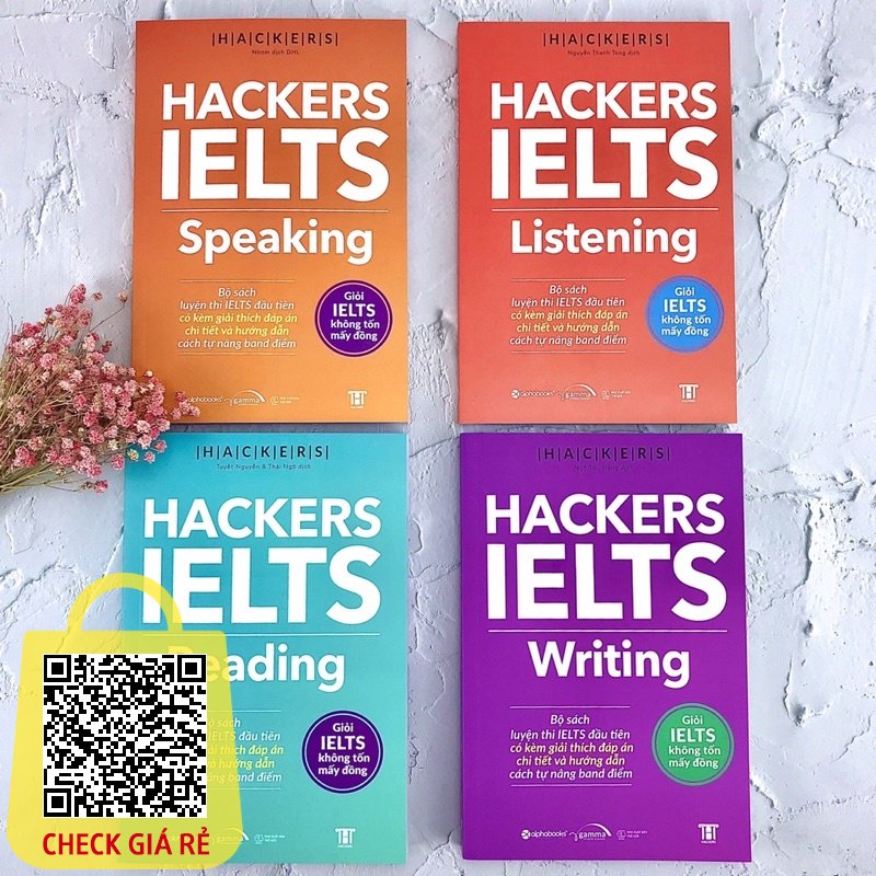 Sách Hacker IELTS - Combo Trọn Bộ 4 Cuốn Hackers IELTS (Listening + Reading + Speaking + Writing)