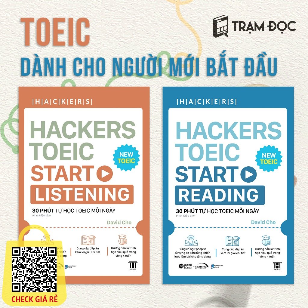Sách Hackers TOEIC: Start Listening + Start Reading ( 2 cuốn )