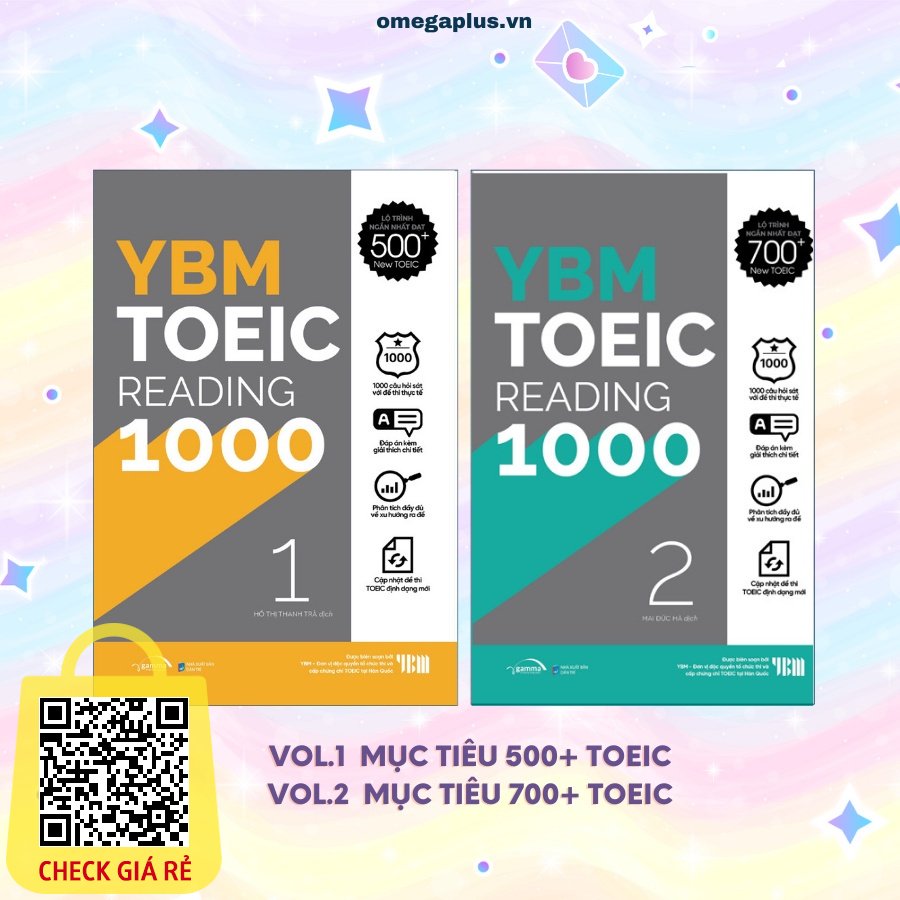 Sách Lẻ/Combo YBM Toeic Reading 1000 Vol 1 + Vol 2