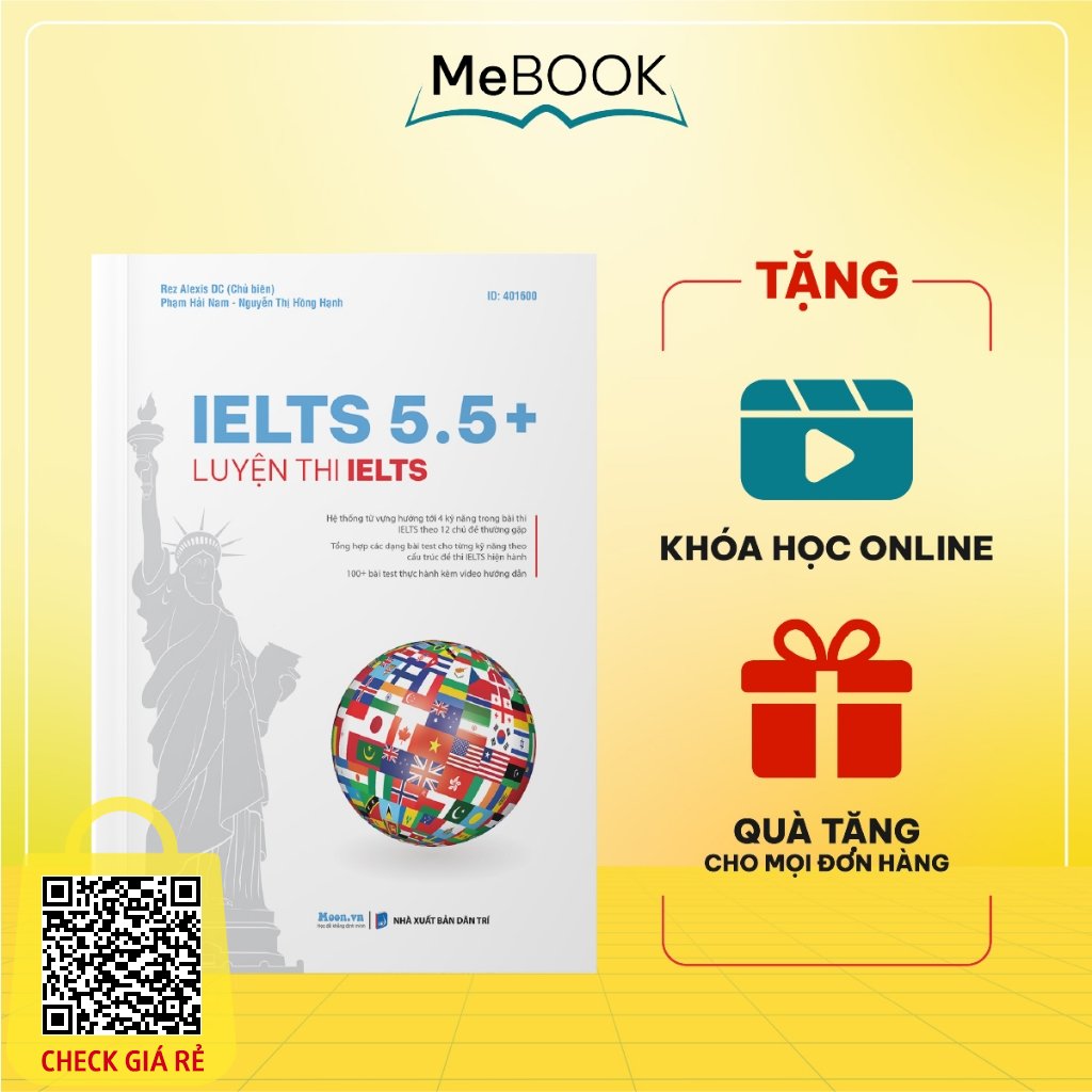 Sách luyện thi IELTS 5.5+, 4 kỹ năng cho người mới bắt đầu | Me Book