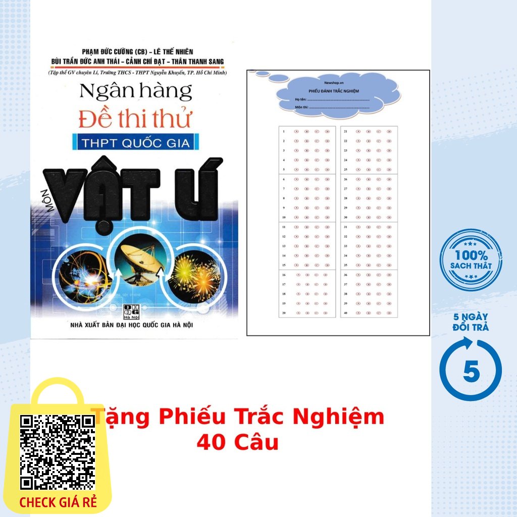 Sach Ngan Hang De Thi Thu THPT Quoc Gia Mon Vat Li + Tang Phieu Trac Nghiem 40 Cau HA