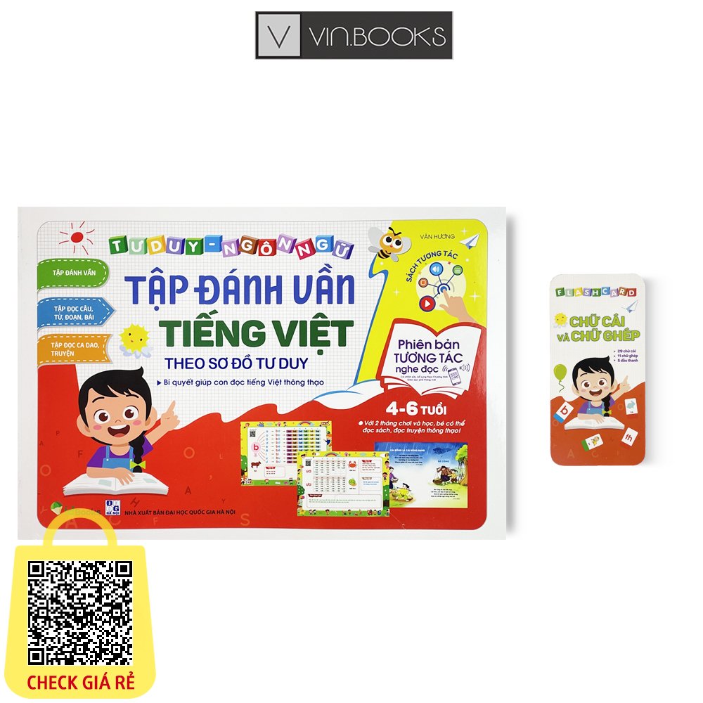Sách Tập Đánh Vần Tiếng Việt - Tư Duy Ngôn Ngữ - Bí Quyết Giúp Con Đọc Tiếng Việt Thông Thạo 4-6 Tuổi (Phiên Bản Mới)