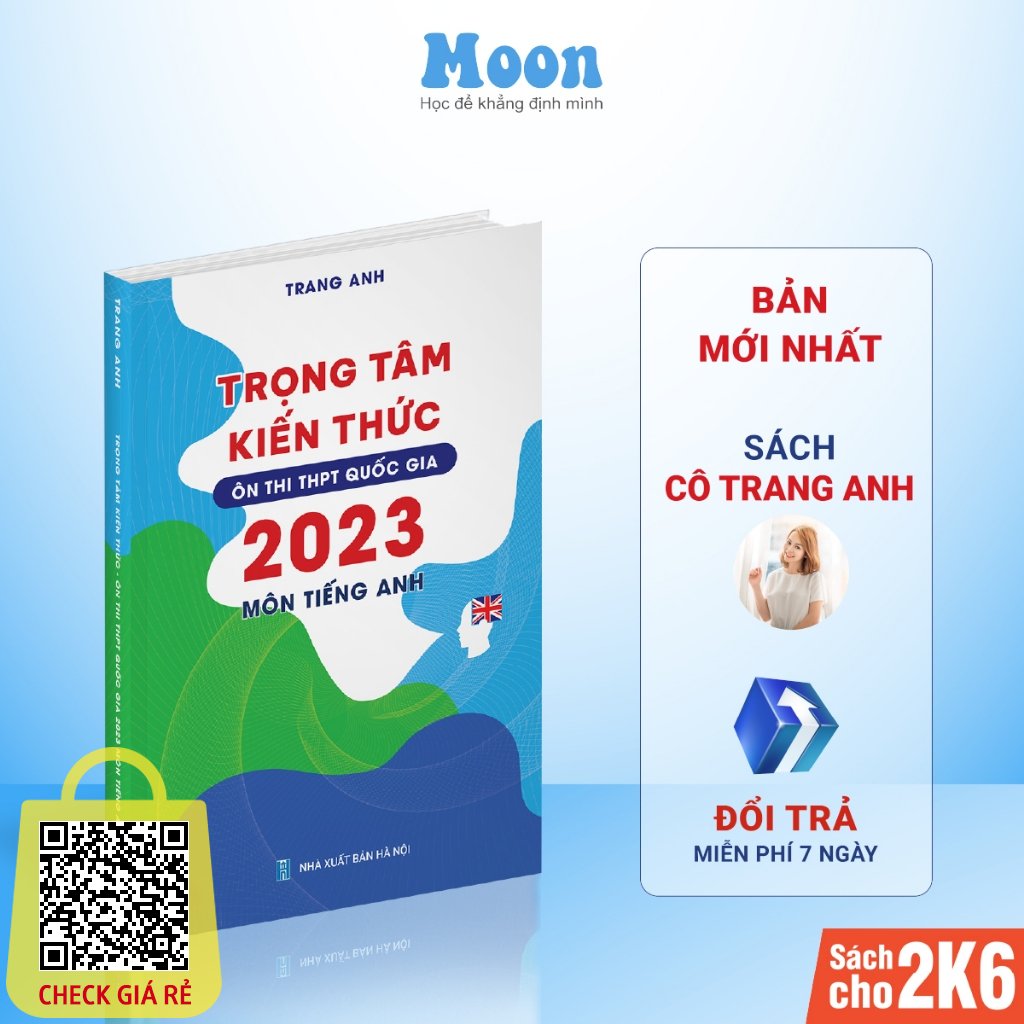 Sách tổng ôn cấp tốc Tiếng anh 2023, ôn thi đại học Moonbook