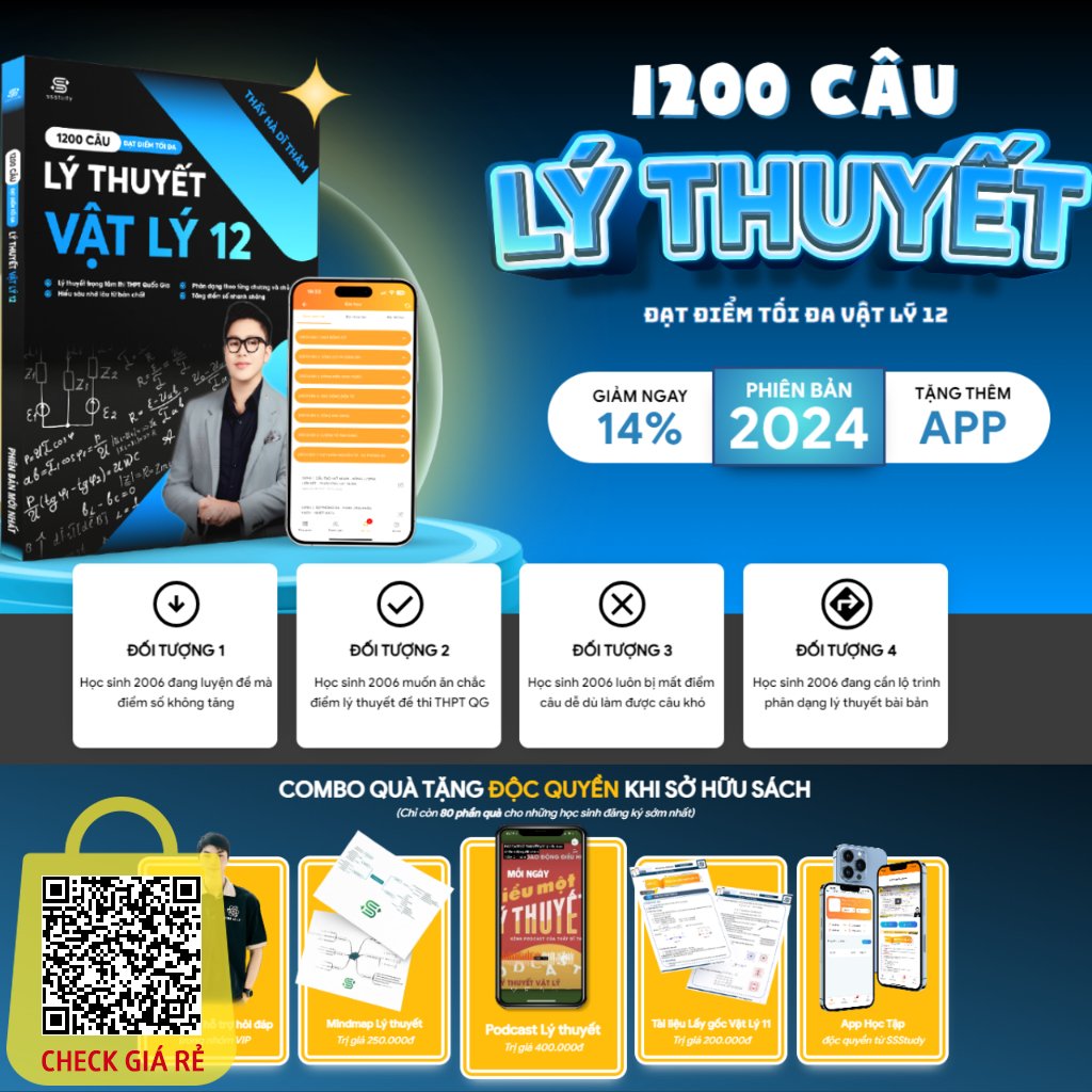 sach tong on vat ly 1200 cau ly thuyet vat ly 12 on thi thpt quoc gia ban moi nhat