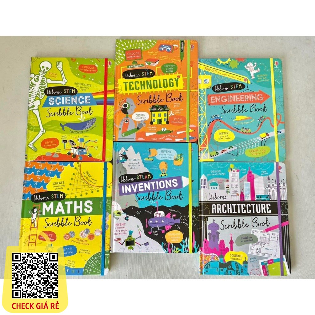 Sach Usborne stem scribble book nhap mau 6 quyen bia cung