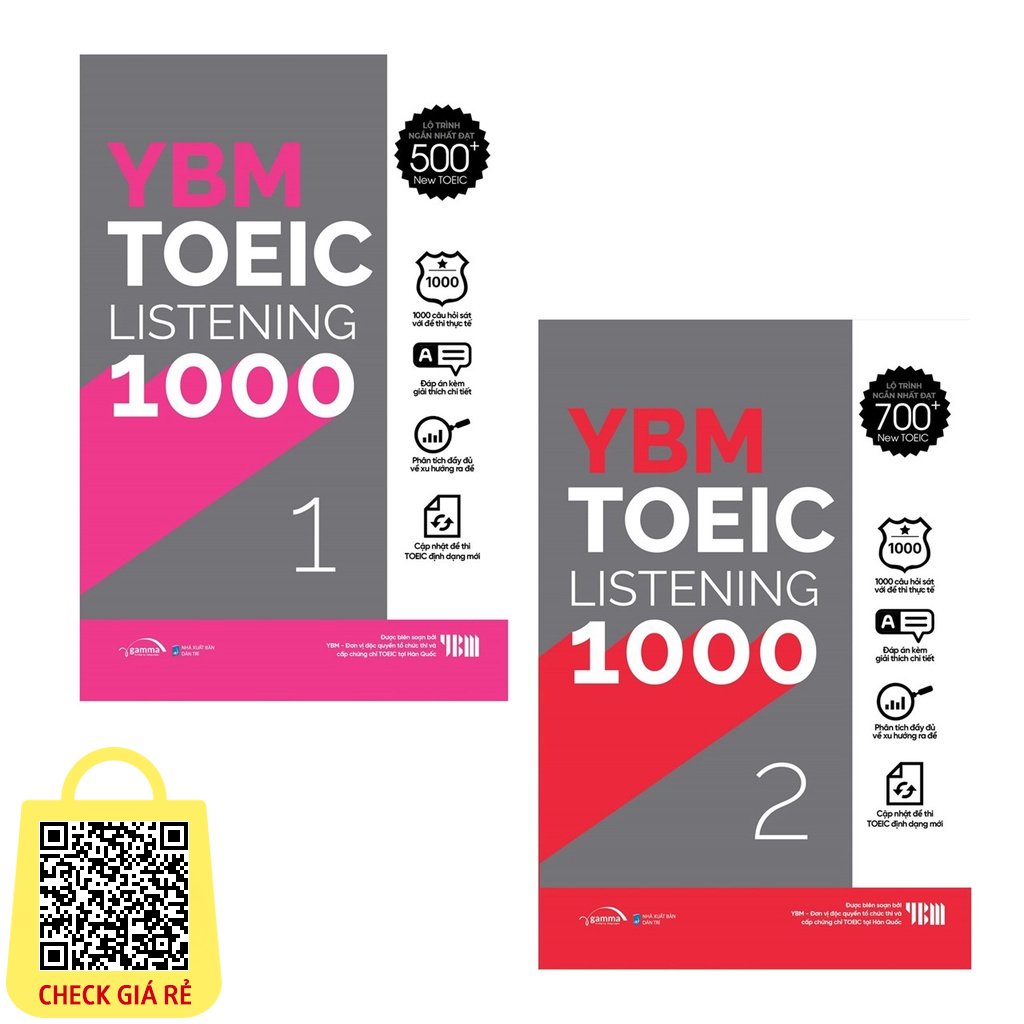 Sach YBM TOEIC Listening 1000: Vol 1 + Vol 2 ( Bo 2 Cuon)