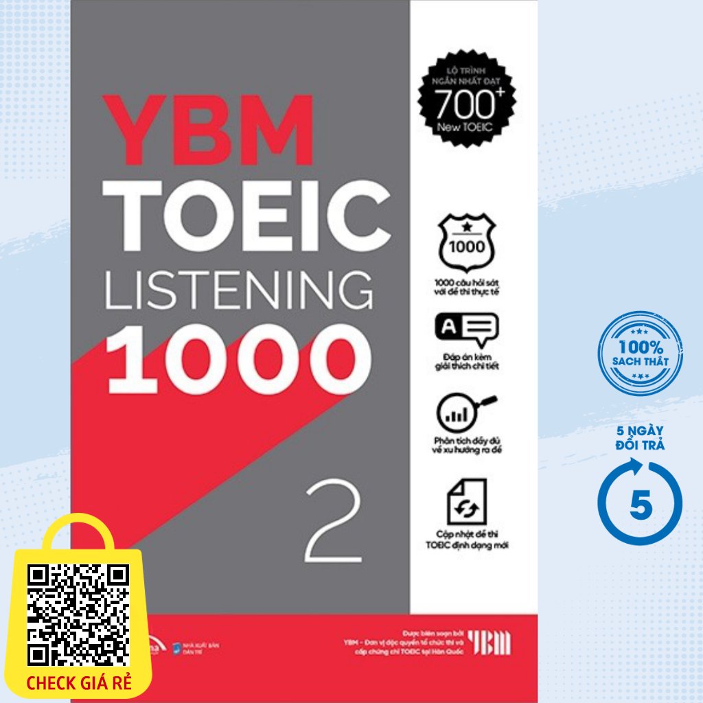 Sách YBM Toeic Listening 1000 Vol 2 AL