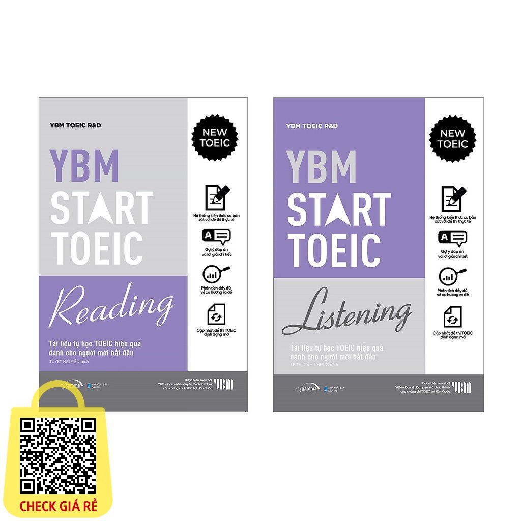Sách YBM TOEIC Start Reading + YBM TOEIC Start Listening ( 2 cuốn )