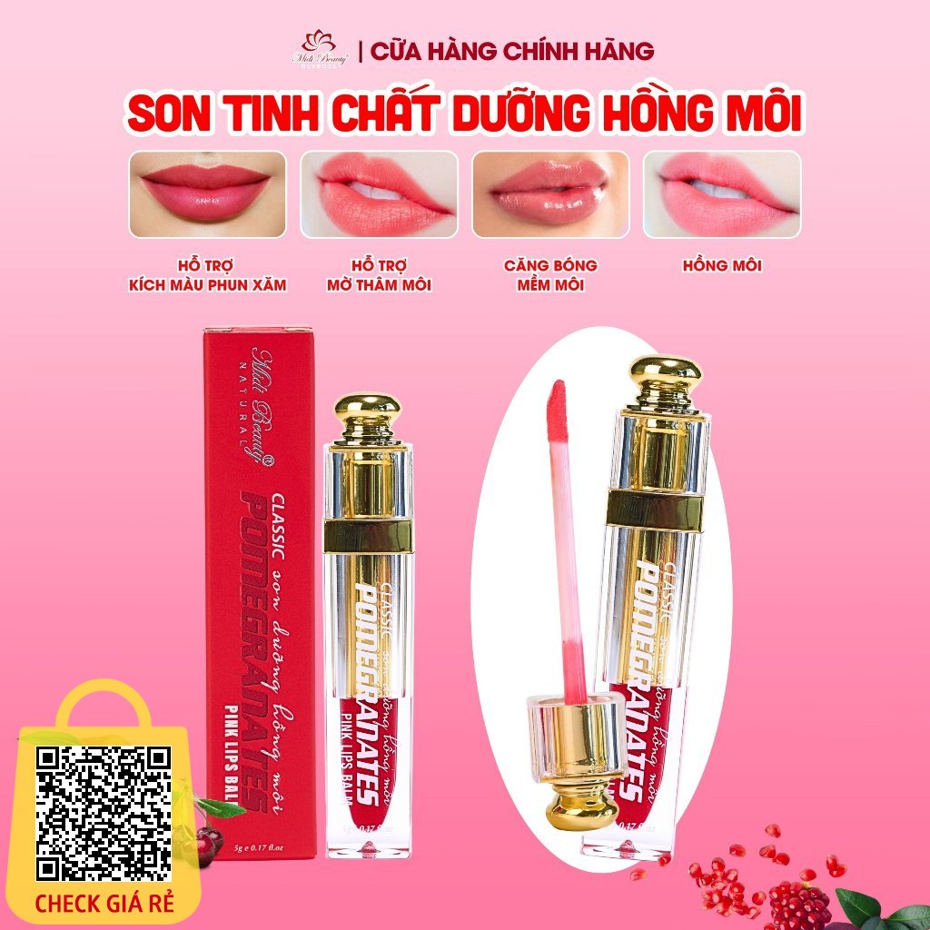 TINH CHAT HONG MOI Midi Beauty 5G: Kich moi phun len mau chuan tone - hong moi va duong am moi.