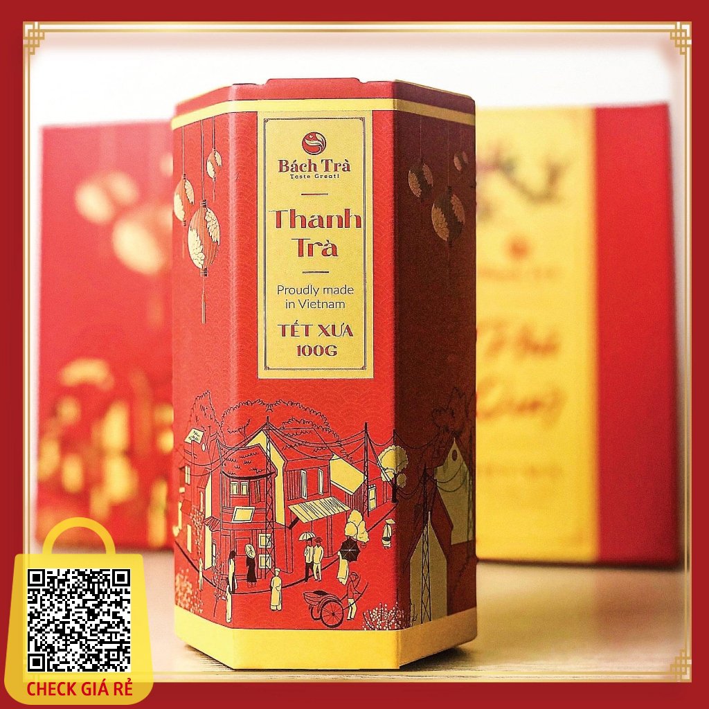 Trà hộp cho dịp lễ tết-Trà xanh Thái Nguyên-Trà ướp hoa Nhài-Trà Oolong BÁCH TRÀ 100g