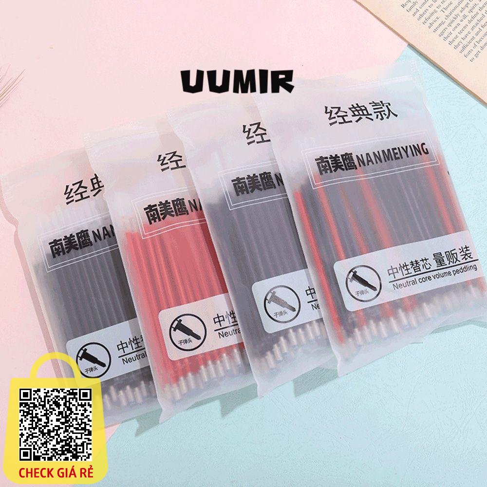 UUMIR Set 20/ 50/ 100 ruột bút mực nước thay thế màu đỏ/ đen/ xanh dương ngòi 0.5mm bền